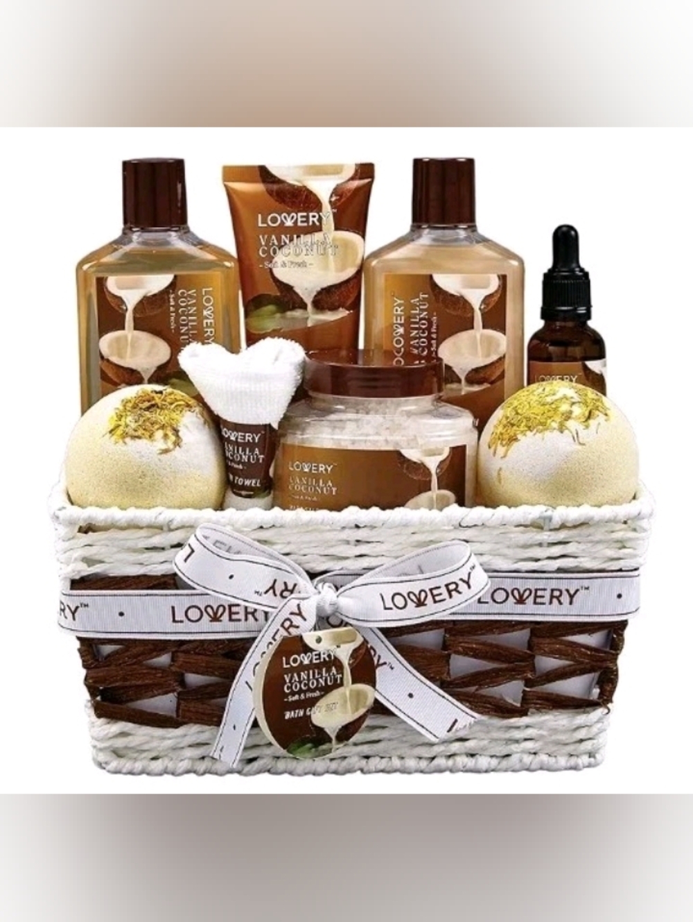 Deluxe Coconut Spa Gift Basket Bath & Body Mother's Day